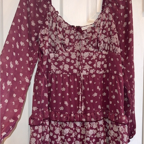 Altar'd State Burgundy Floral Mini Dress - Picture 3 of 9
